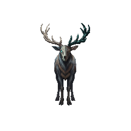 A massive undead elk creature, gaunt and antlered, taller than a human.